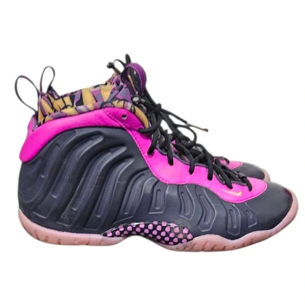 Nike Little Posite One GS Laser Fuchsia Black Kids Basketball Shoes 644791-011